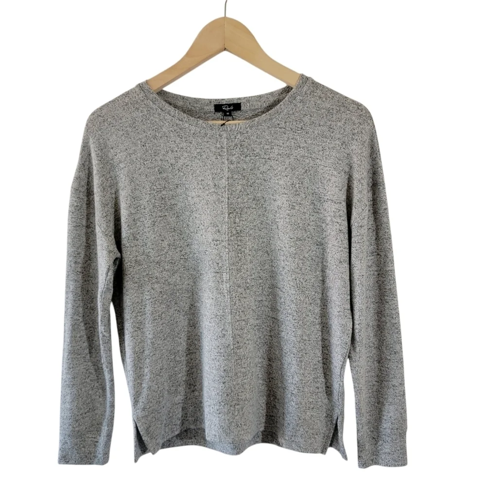 NEW Rails Women's Gray Long Sleeve Crewneck Top XS Soft Minimalist Y2K Cozy